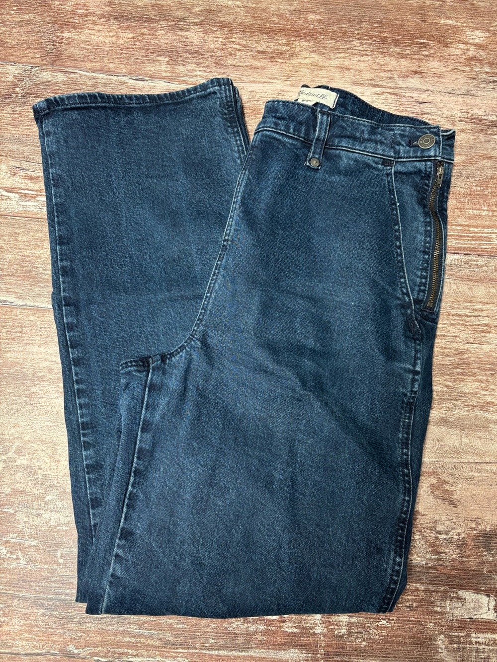 Madewell Women’s Side Zipper Perfect Vintage Wide Leg Denim Jeans Size 28